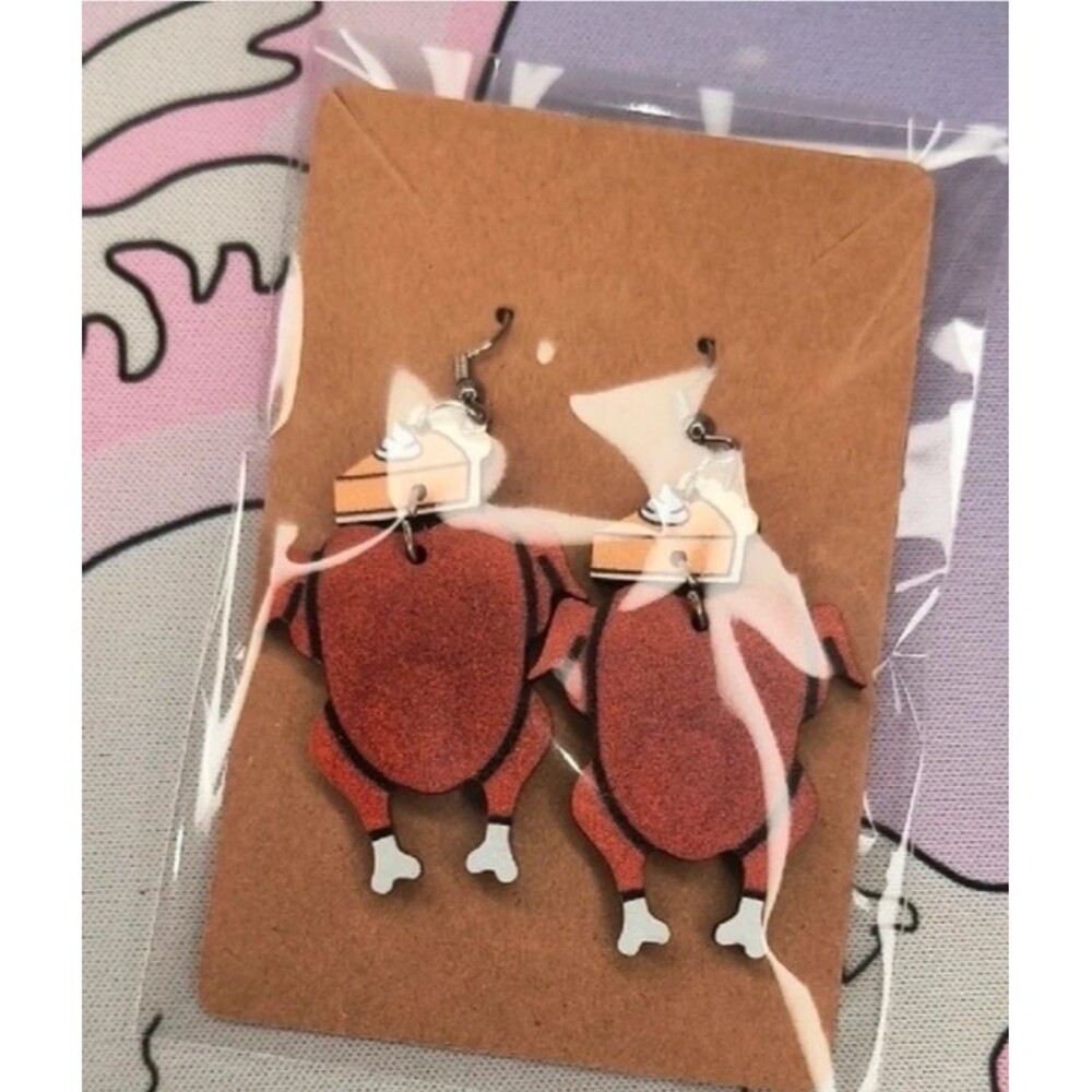 Turkey Thanksgiving holiday women's dangle earrings